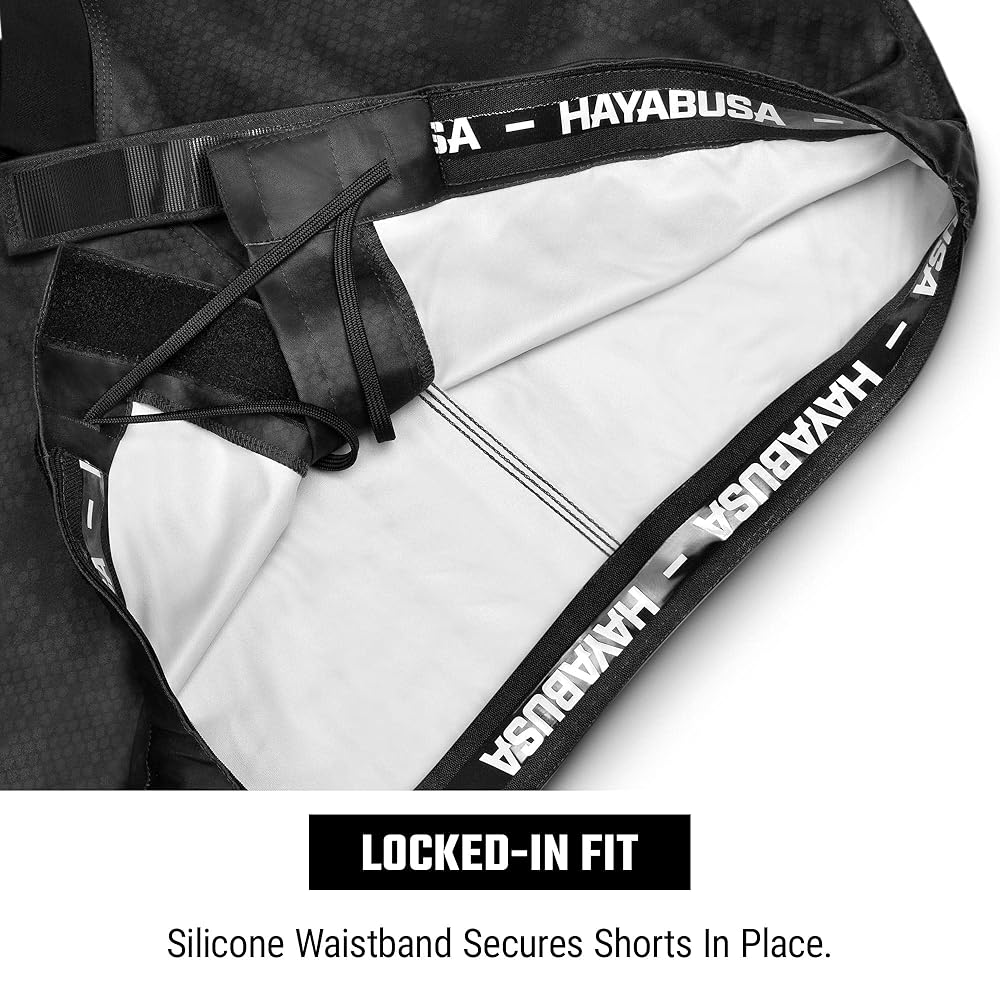 マサやん Hayabusa Hexagon Mid-Thigh Fight Short - Black, Small at